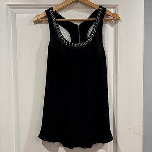 M | Express | Black Sleeveless Top with Embellished Neckline
